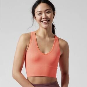 Athleta Aurora Seamless Crop Ribbed Tank Coral Pink Size 1X